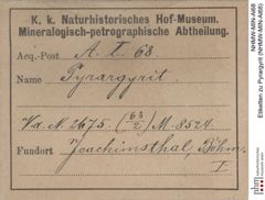 Etiketten zu Pyrargyrit (NHMW-MIN-Al68)